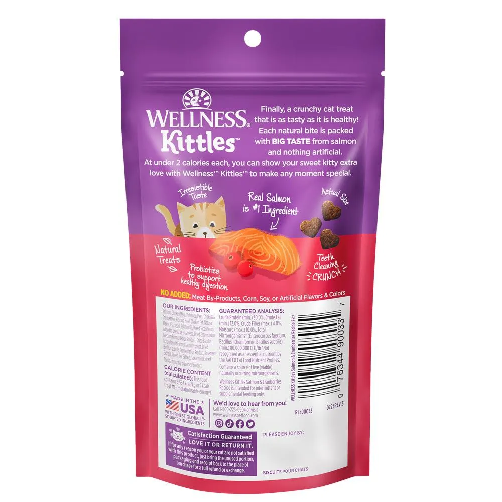 20% OFF: Wellness Kittles Salmon & Cranberries Cat Treats 2oz