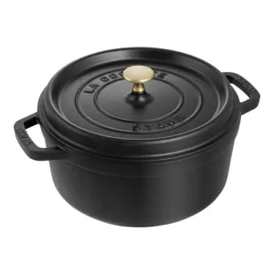 4qt Cast Iron Round Dutch Oven, Black