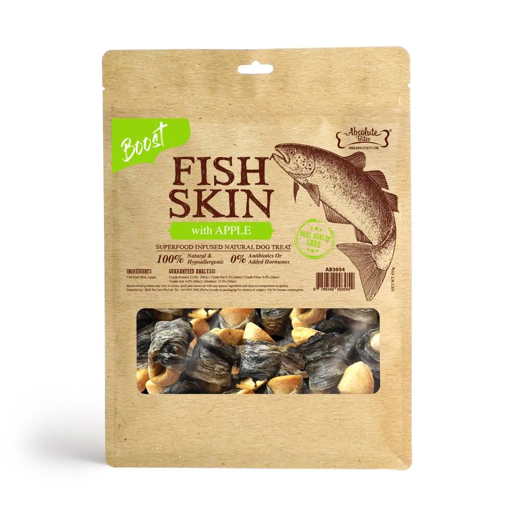 Absolute Bites Super Boost Fish Skin With Apple Dog Treats