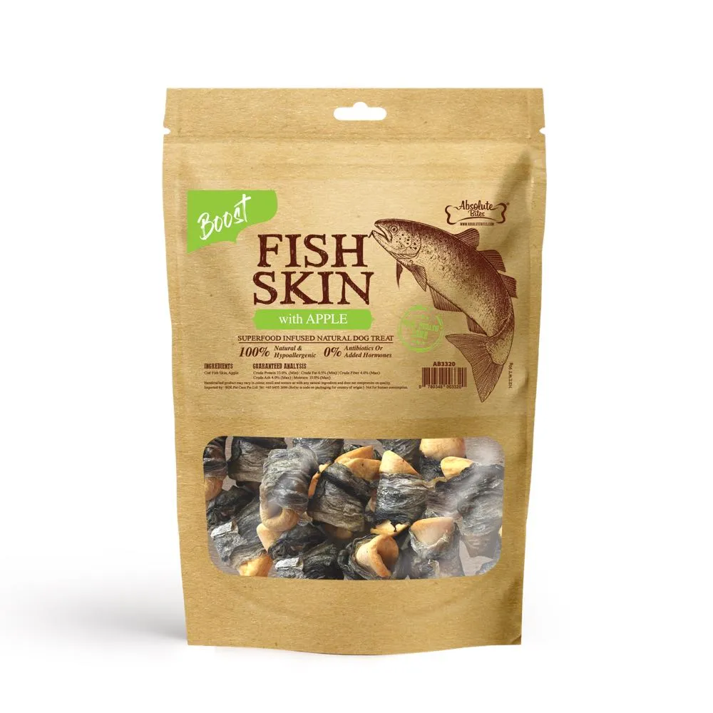 Absolute Bites Super Boost Fish Skin With Apple Dog Treats