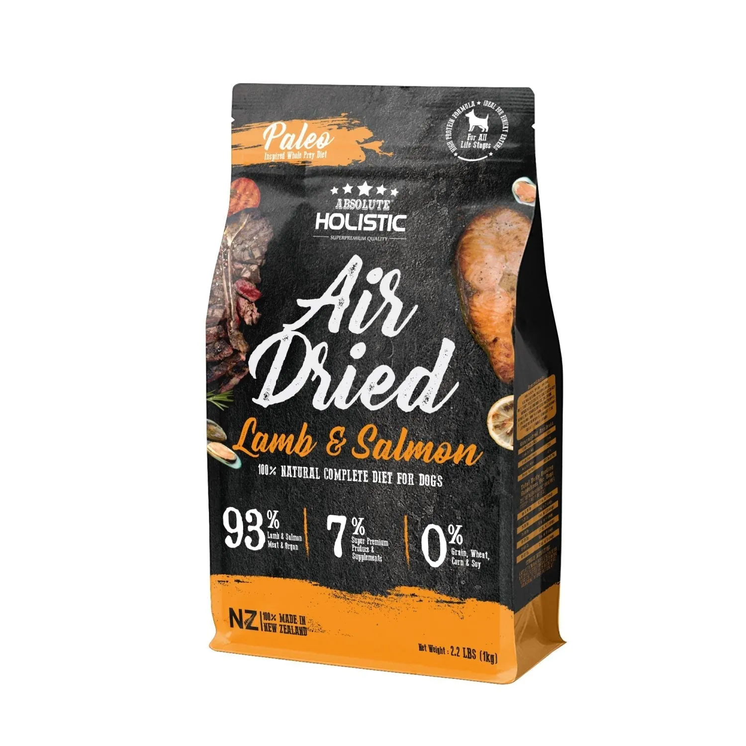 Absolute Holistic Air Dried Dog Food Lamb and Salmon 1kg