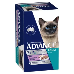 Advance Succulent Turkey Adult Wet Cat Food Trays 85g x 7