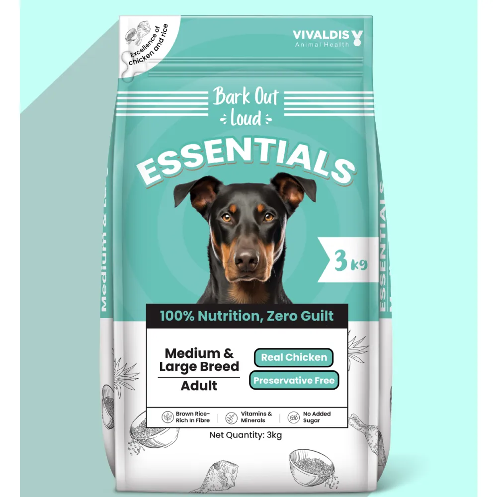 Bark Out Loud Essentials Real Chicken Medium and Large Breed Adult Dog Dry Food