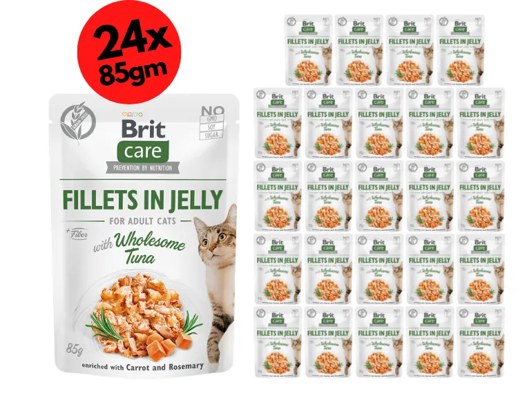 Brit Care Cat Fillets in Jelly with Wholesome Tuna 24x85g