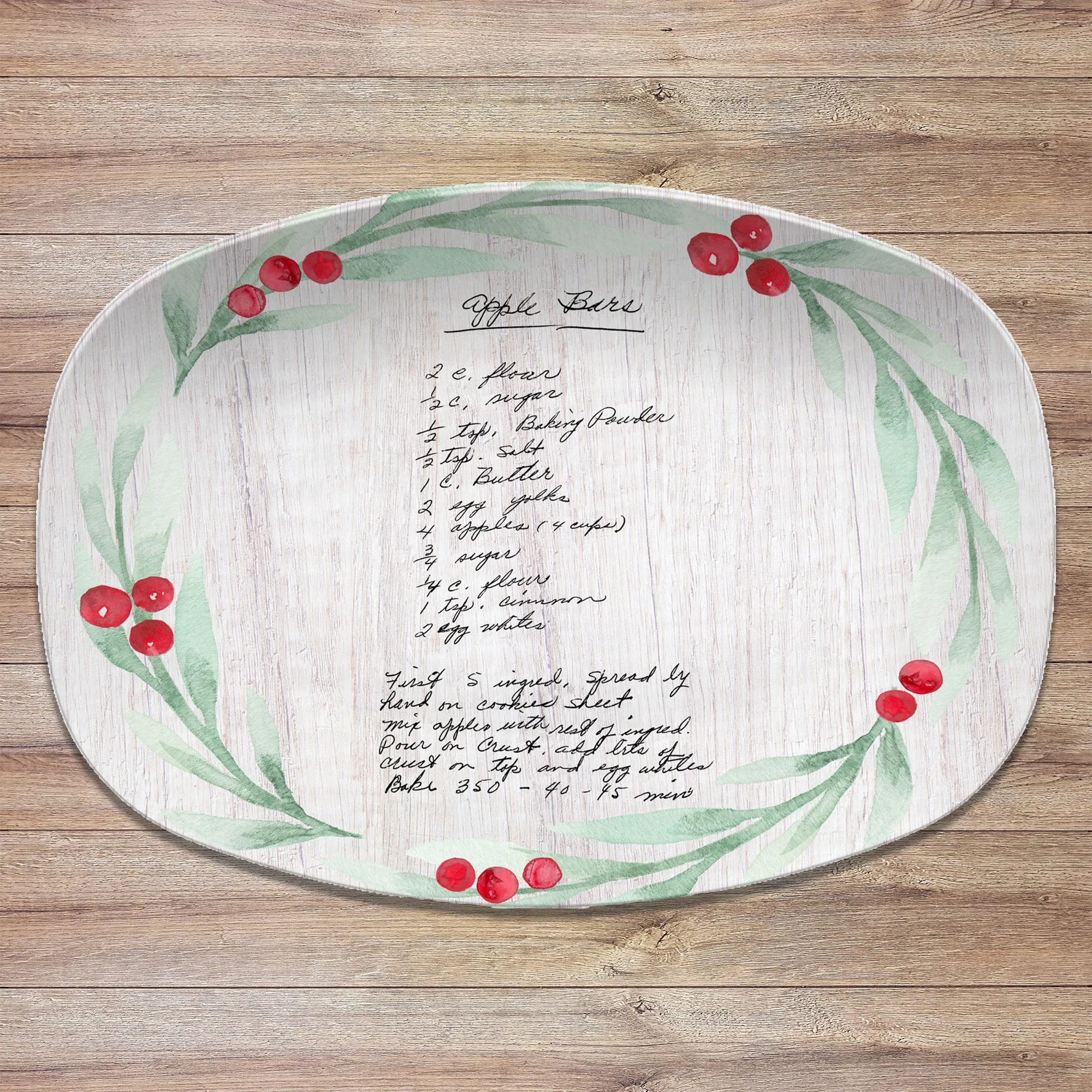 Christmas Handwritten Recipe Platter