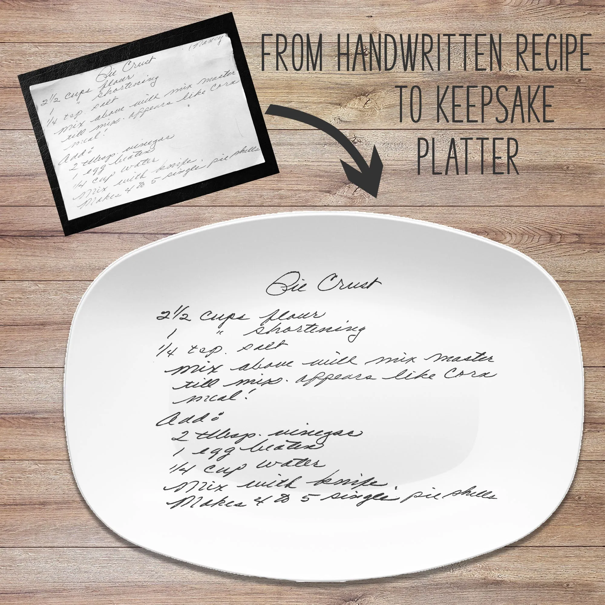 Christmas Handwritten Recipe Platter