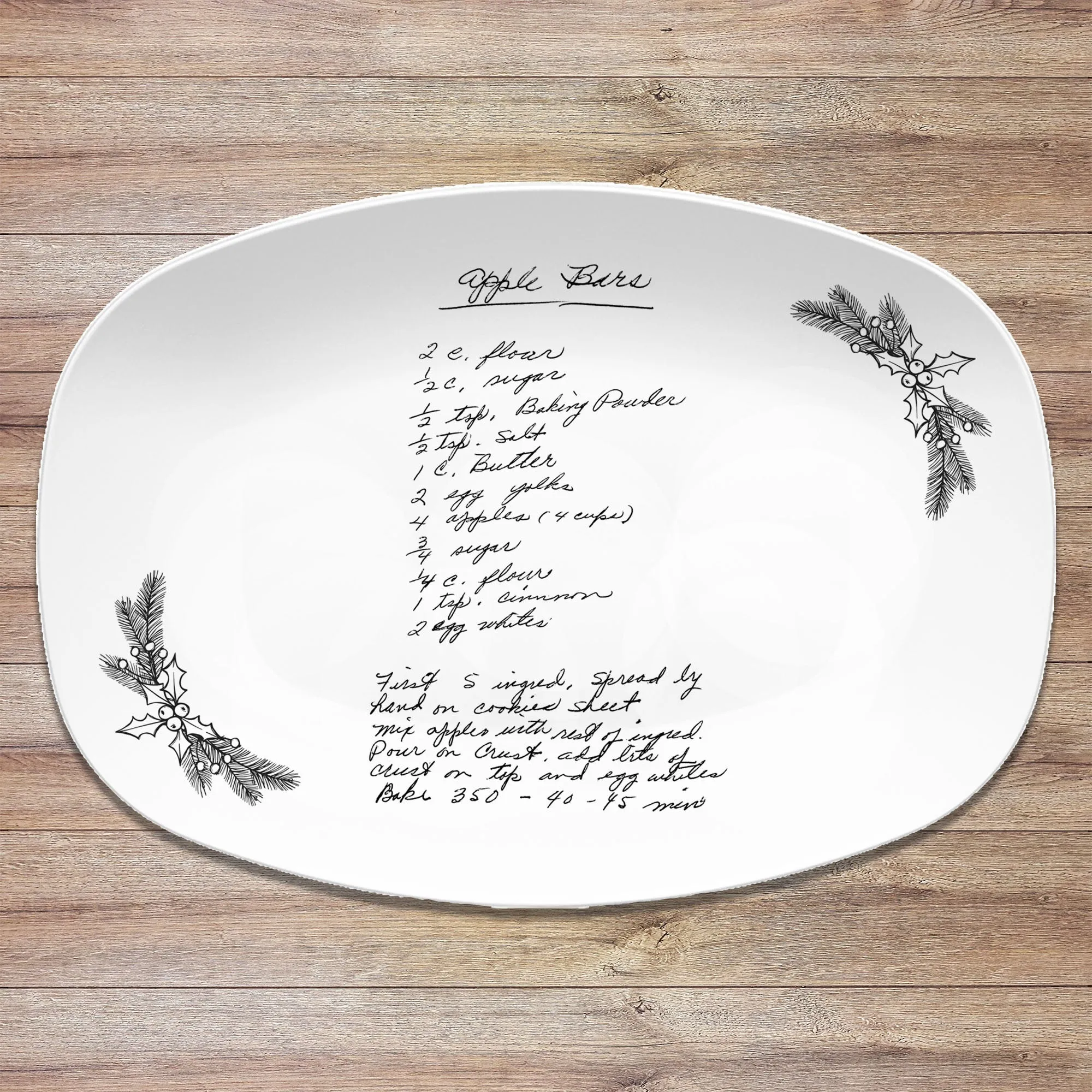 Christmas Handwritten Recipe Platter