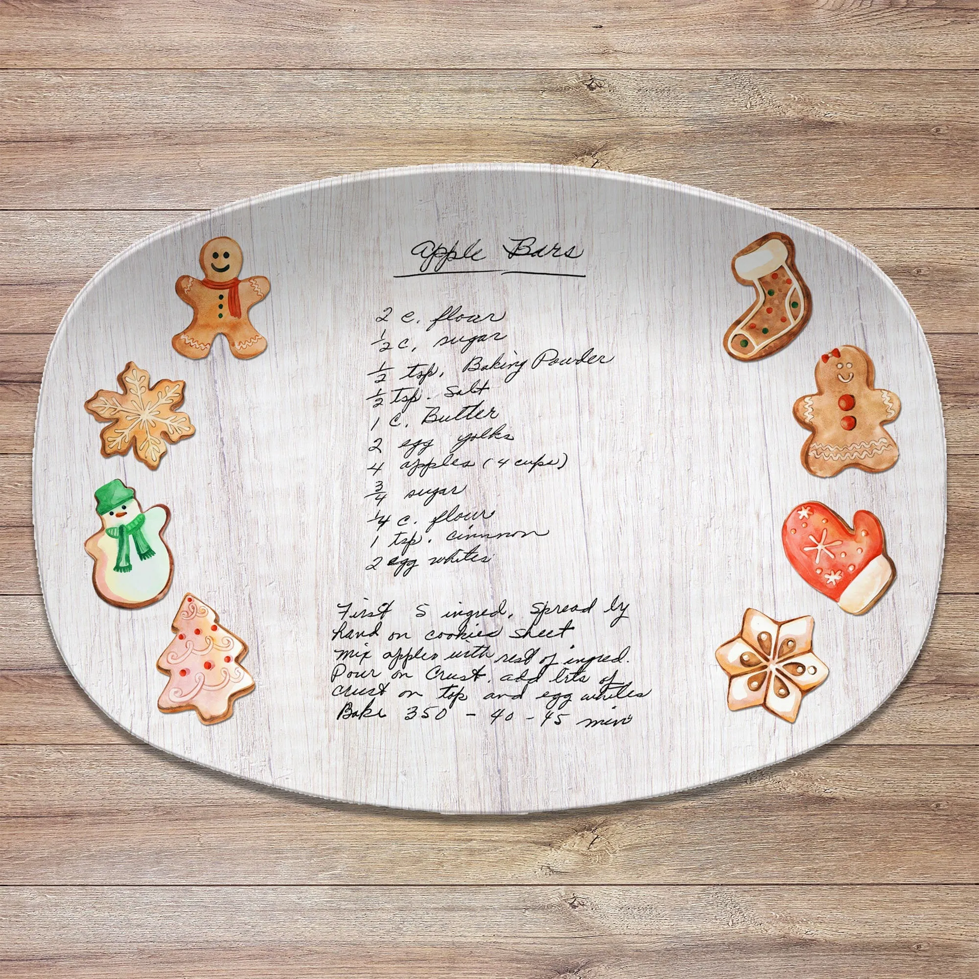 Christmas Handwritten Recipe Platter