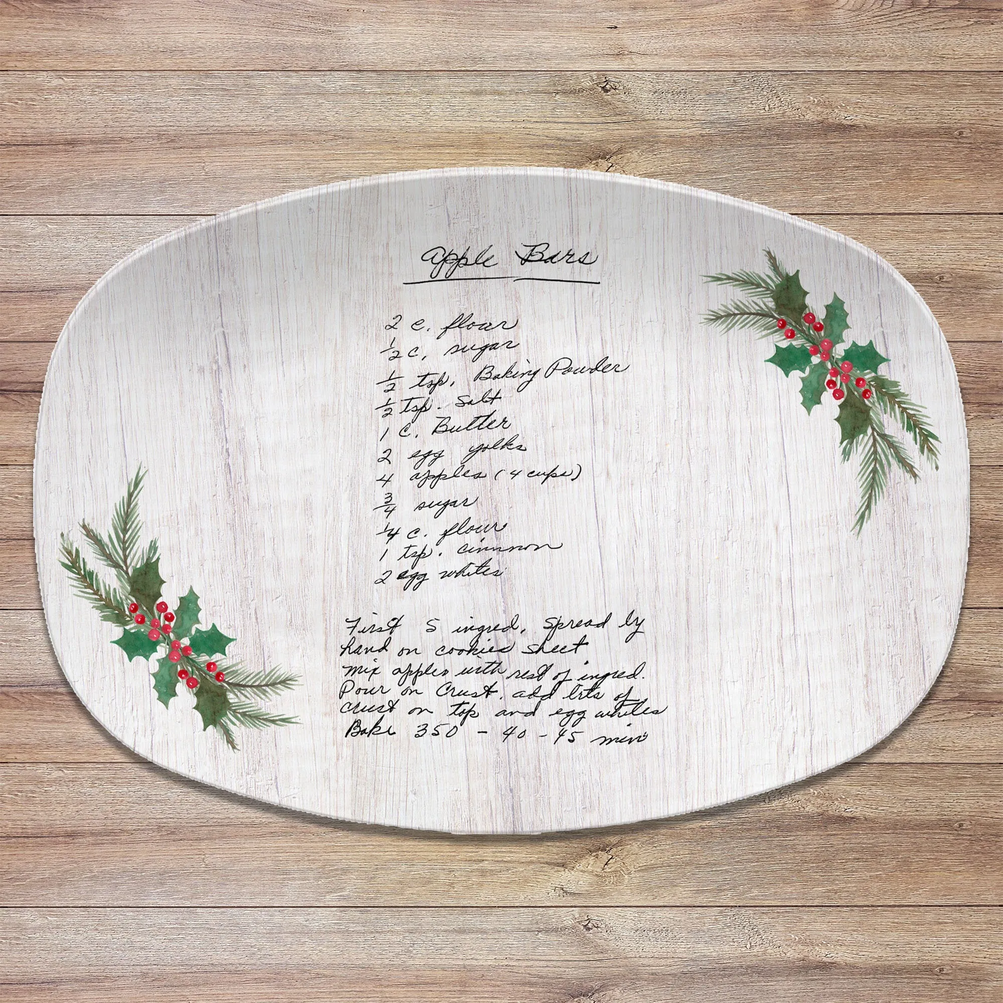 Christmas Handwritten Recipe Platter