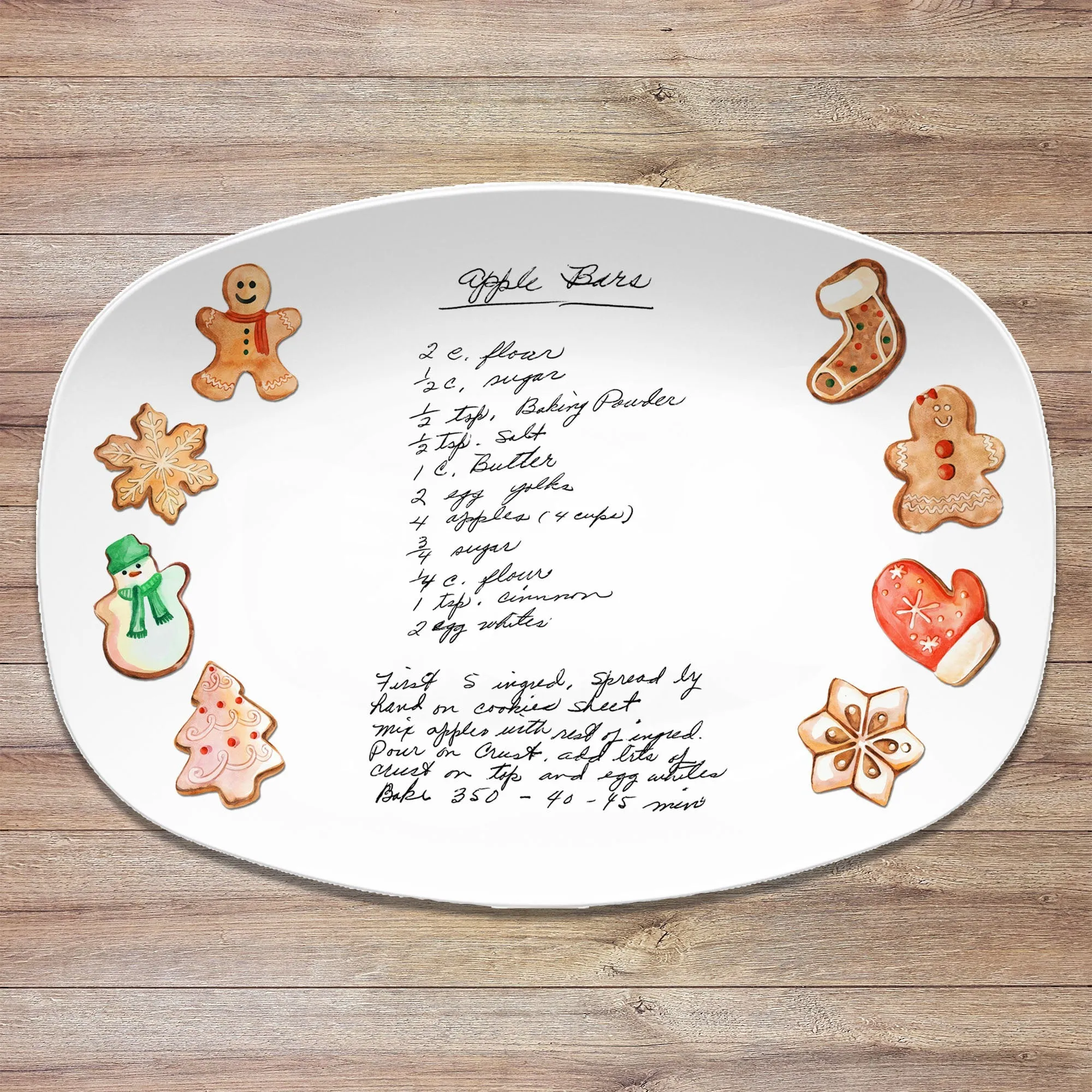 Christmas Handwritten Recipe Platter