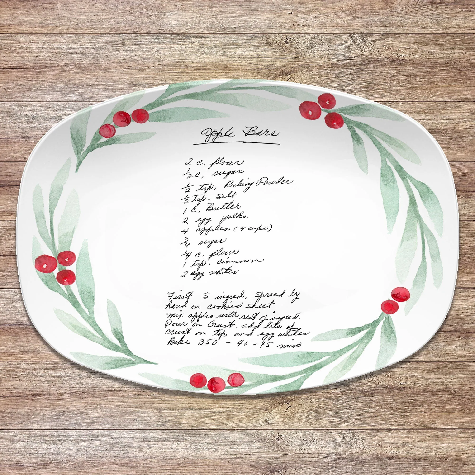 Christmas Handwritten Recipe Platter