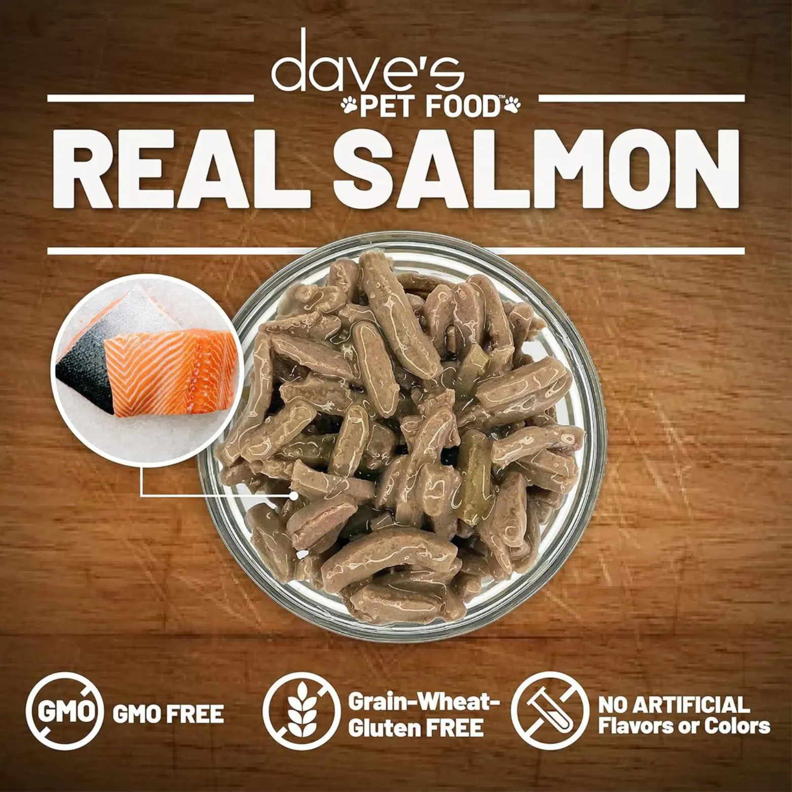 Dave's Pet Food Naturally Healthy Grain-Free Shredded Salmon Dinner in Gravy Canned Cat Food, 5.5-oz