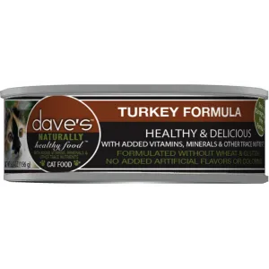 Dave's Pet Food Naturally Healthy Grain-Free Turkey Formula Canned Cat Food 5.5-oz