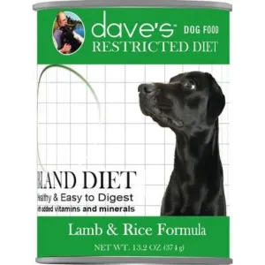 Dave's Pet Food Restricted Diet Lamb & Rice Delicate Dinner Canned Dog Food, 13-oz