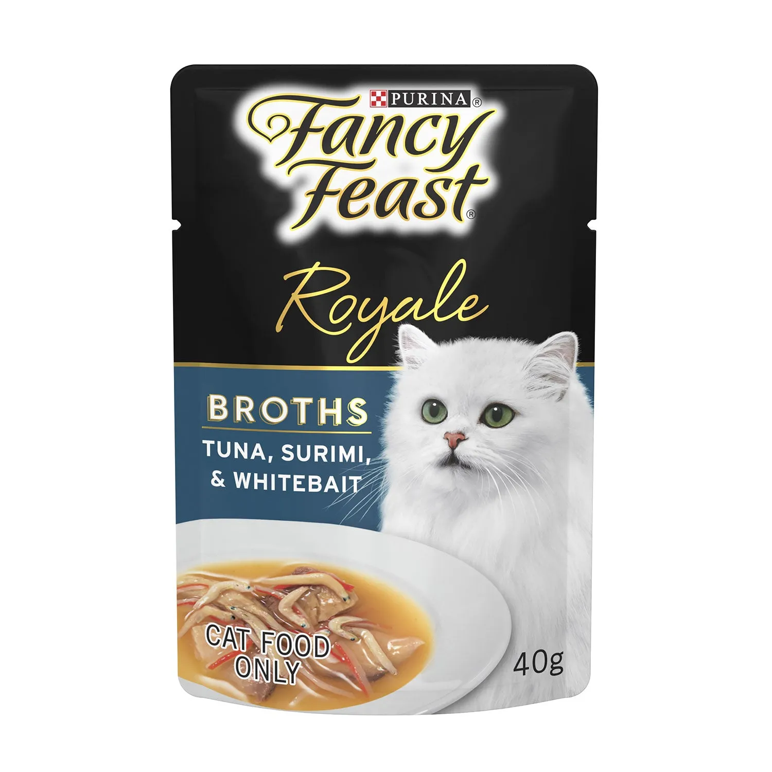 Fancy Feast Royale Tuna, Surimi & Whitebait Broth Adult Wet Cat Food 40g