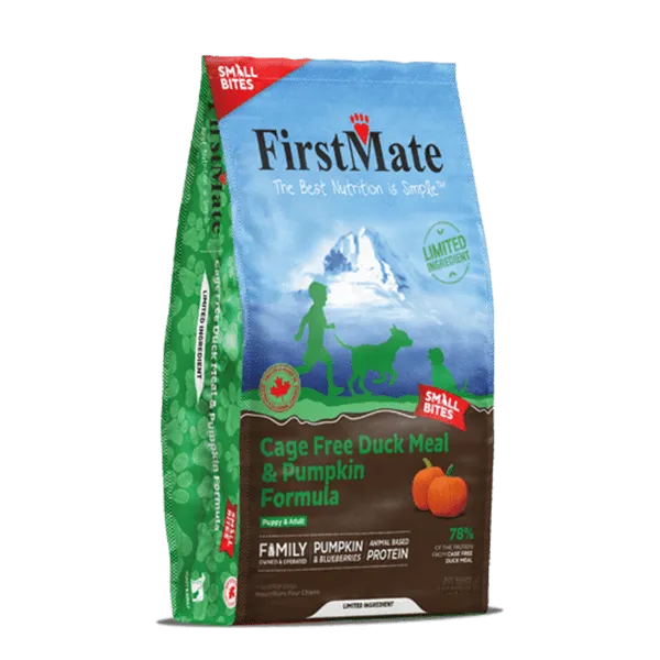 FirstMate LID Cage Free Duck Meal & Pumpkin Formula Small Bites Dry Dog Food, 1.8kg