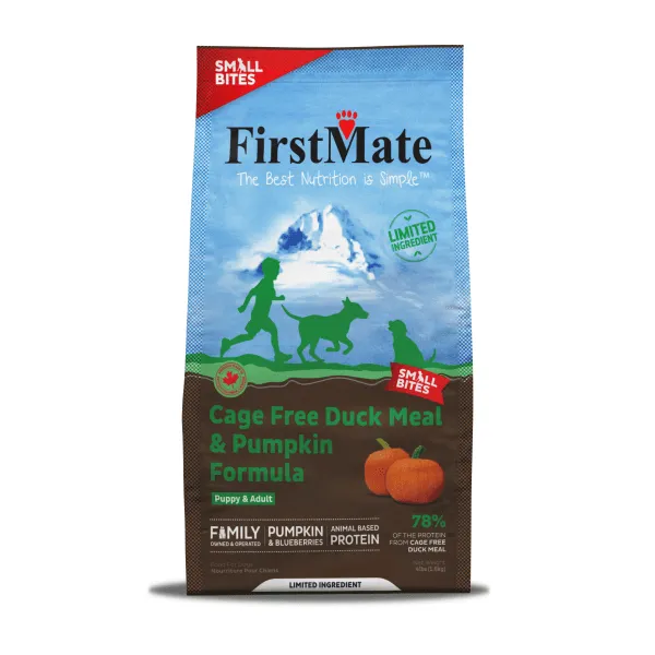 FirstMate LID Cage Free Duck Meal & Pumpkin Formula Small Bites Dry Dog Food, 1.8kg