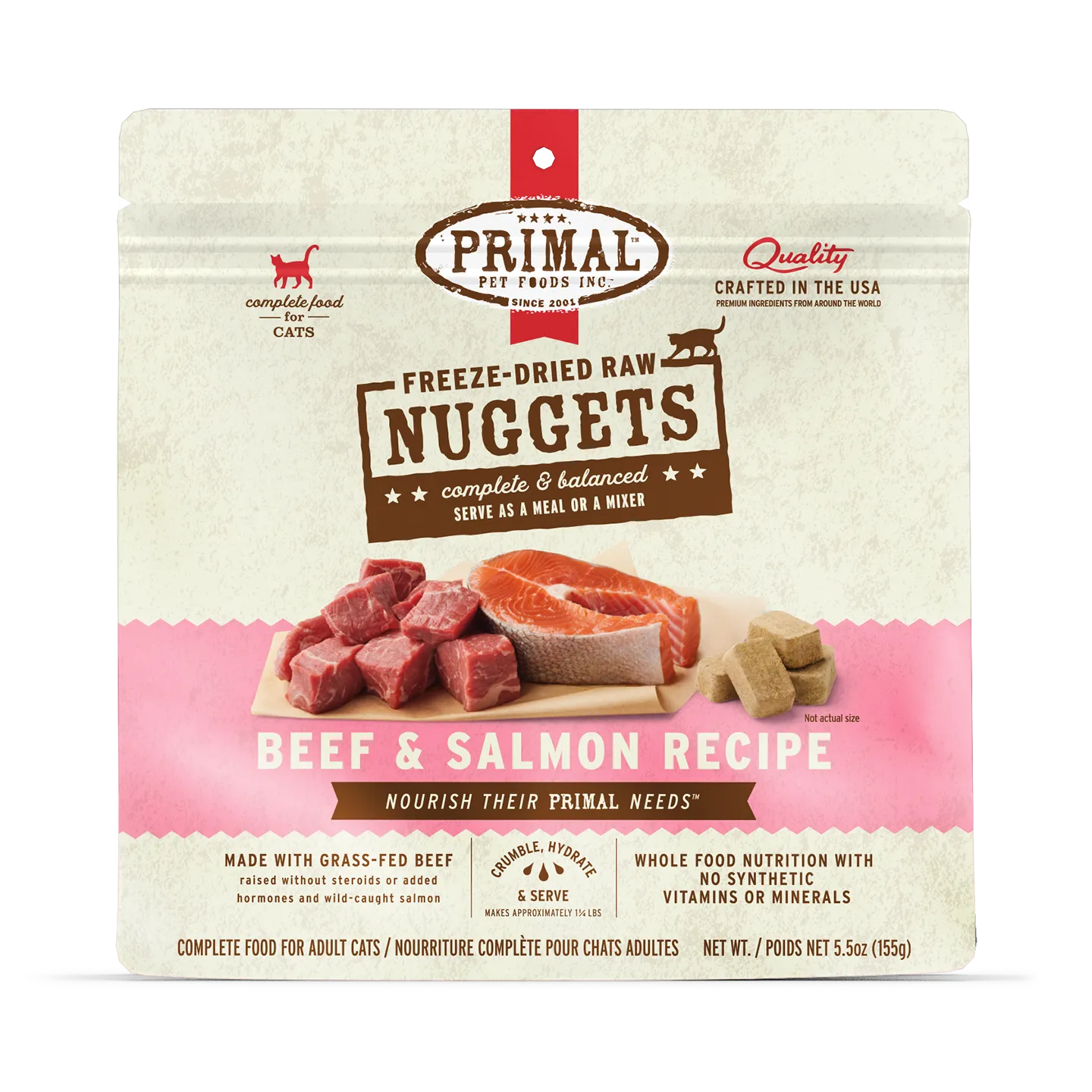 Freeze-Dried Raw Nuggets Cat Food <br> Beef & Salmon Recipe