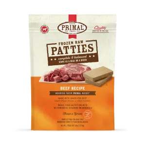 Frozen Raw Patties Dog Food <br> Beef Recipe