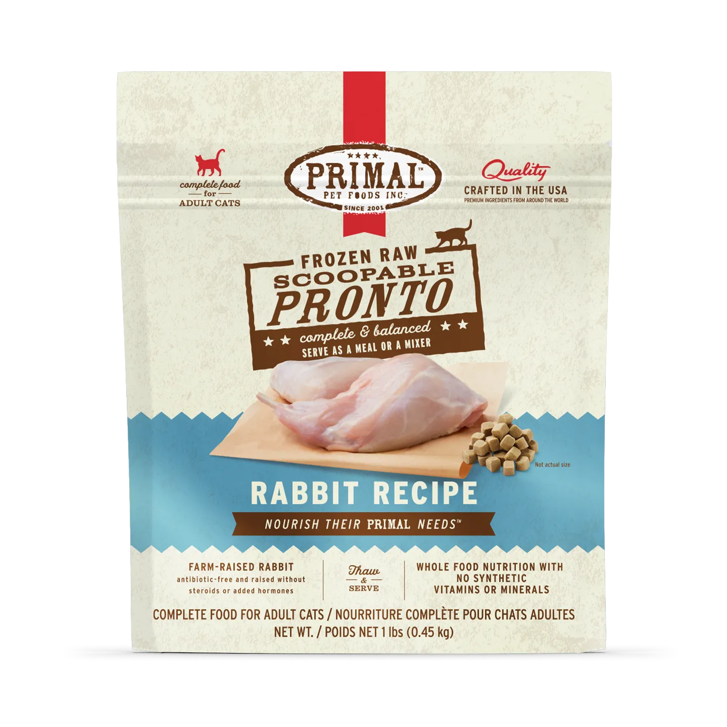 Frozen Raw Scoopable Pronto Cat Food <br> Rabbit Recipe