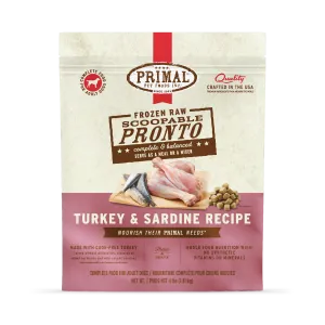 Frozen Raw Scoopable Pronto Dog Food <br> Turkey & Sardine Recipe