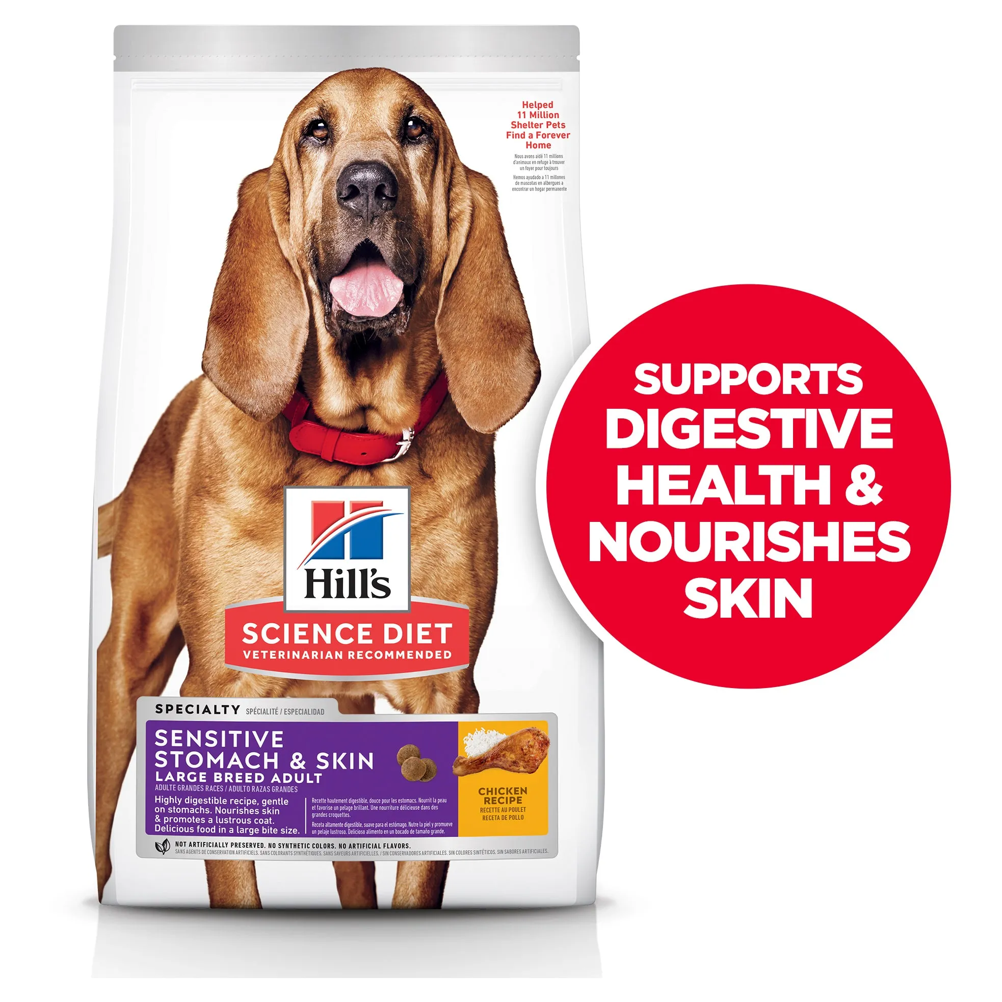 Hill's Science Diet Adult Sensitive Stomach & Skin Large Breed Dry Dog Food 13.6kg