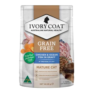 Ivory Coat Grain Free Chicken & Oceanfish in Gravy Mature Adult Wet Cat Food