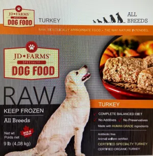 Premium JD Farms Raw Turkey Dog Food - Natural, Nutritious, and Fresh Meal for Dogs