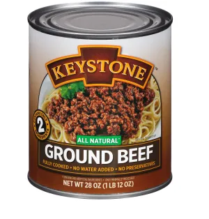 Keystone Meats All-Natural Ground Beef, 28 Ounce - Pack of 6 Cans