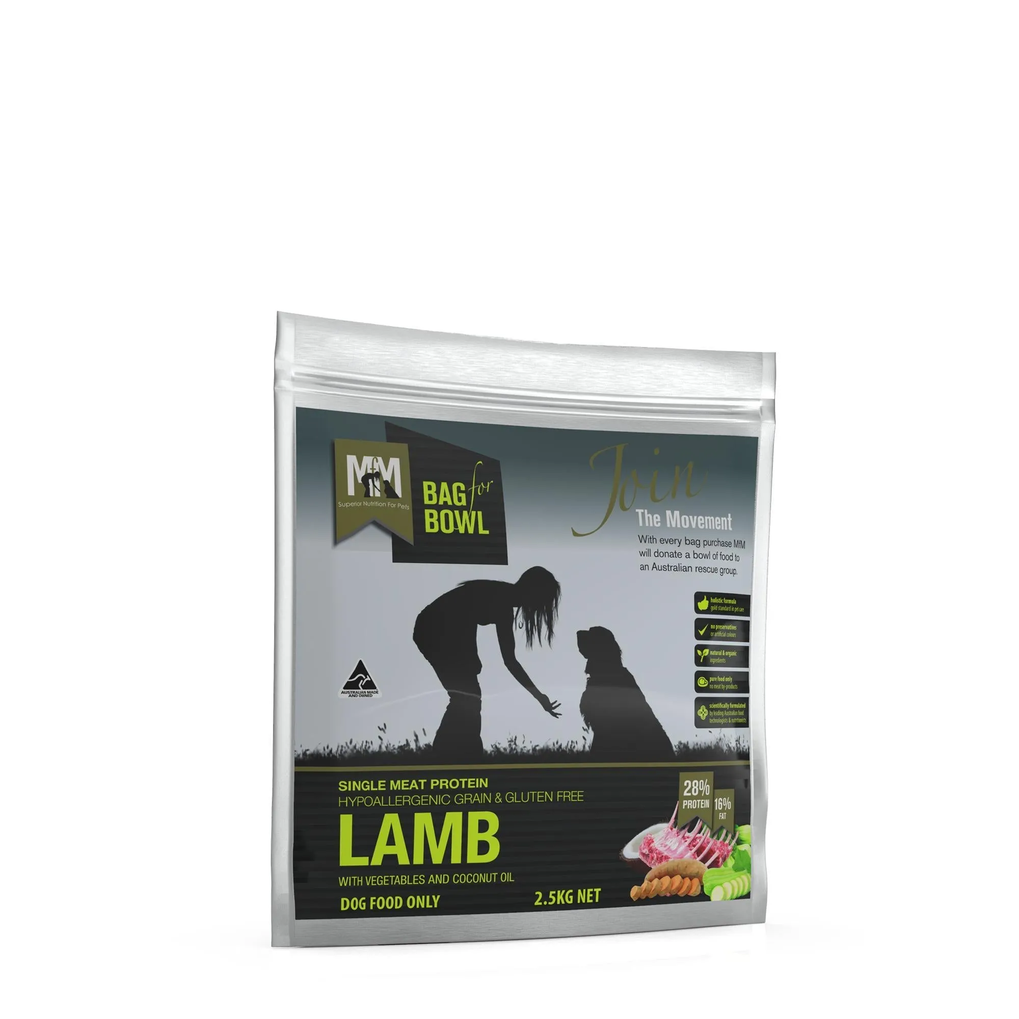 Meals for Mutts Grain Free Single Protein Lamb Dry Dog Food 2.5kg