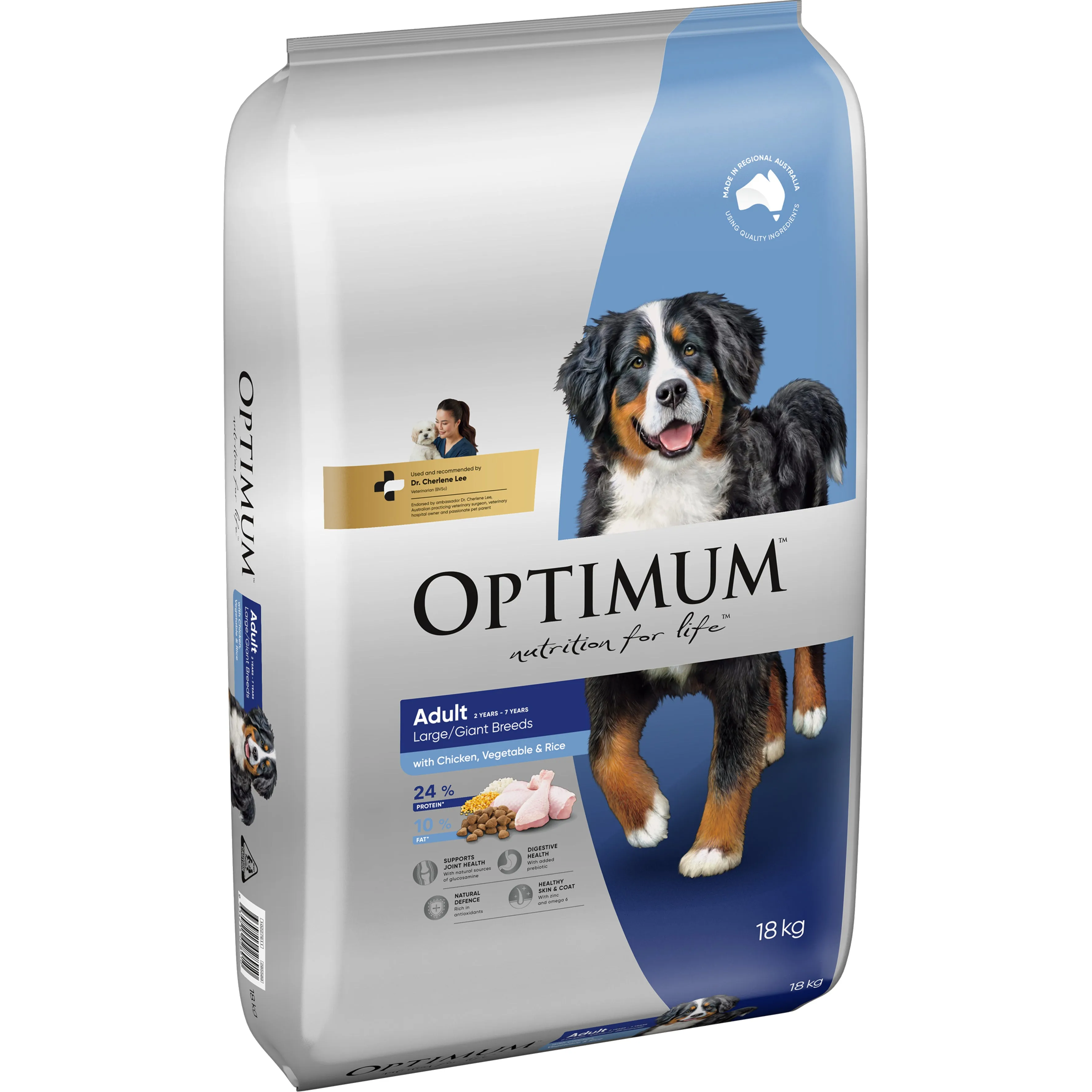 Optimum Chicken Vegetables And Rice Large Breed Adult Dry Dog Food 18kg