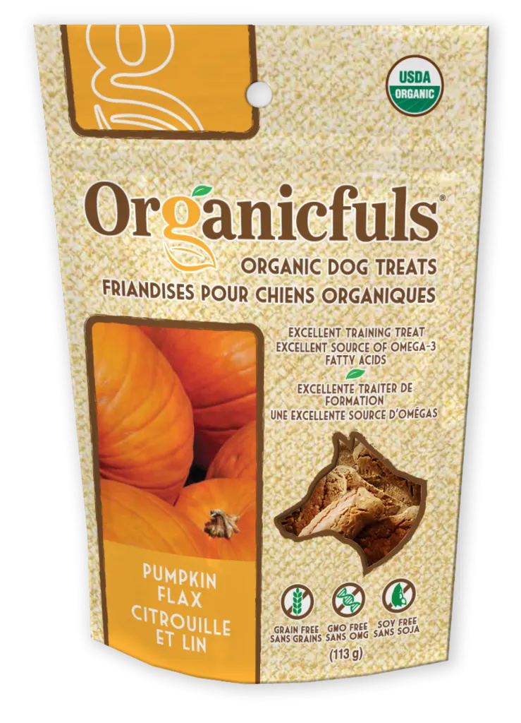 Organicfuls Pumpkin Flax Organic Dog Treats 113g