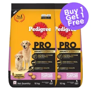 Pedigree PRO Expert Nutrition Lactating/Pregnant Mother & Puppy Starter(3 to 12 Weeks) Large Breed Dog Dry Food (Buy 1 Get 1) (Limited Shelf Life)