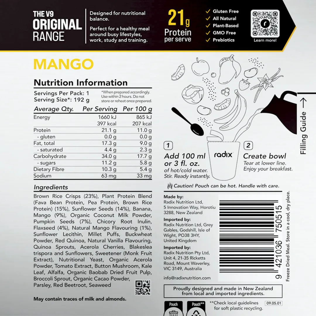 Radix Nutrition - Original Breakfast v9.0 - Mango (400Kcal)