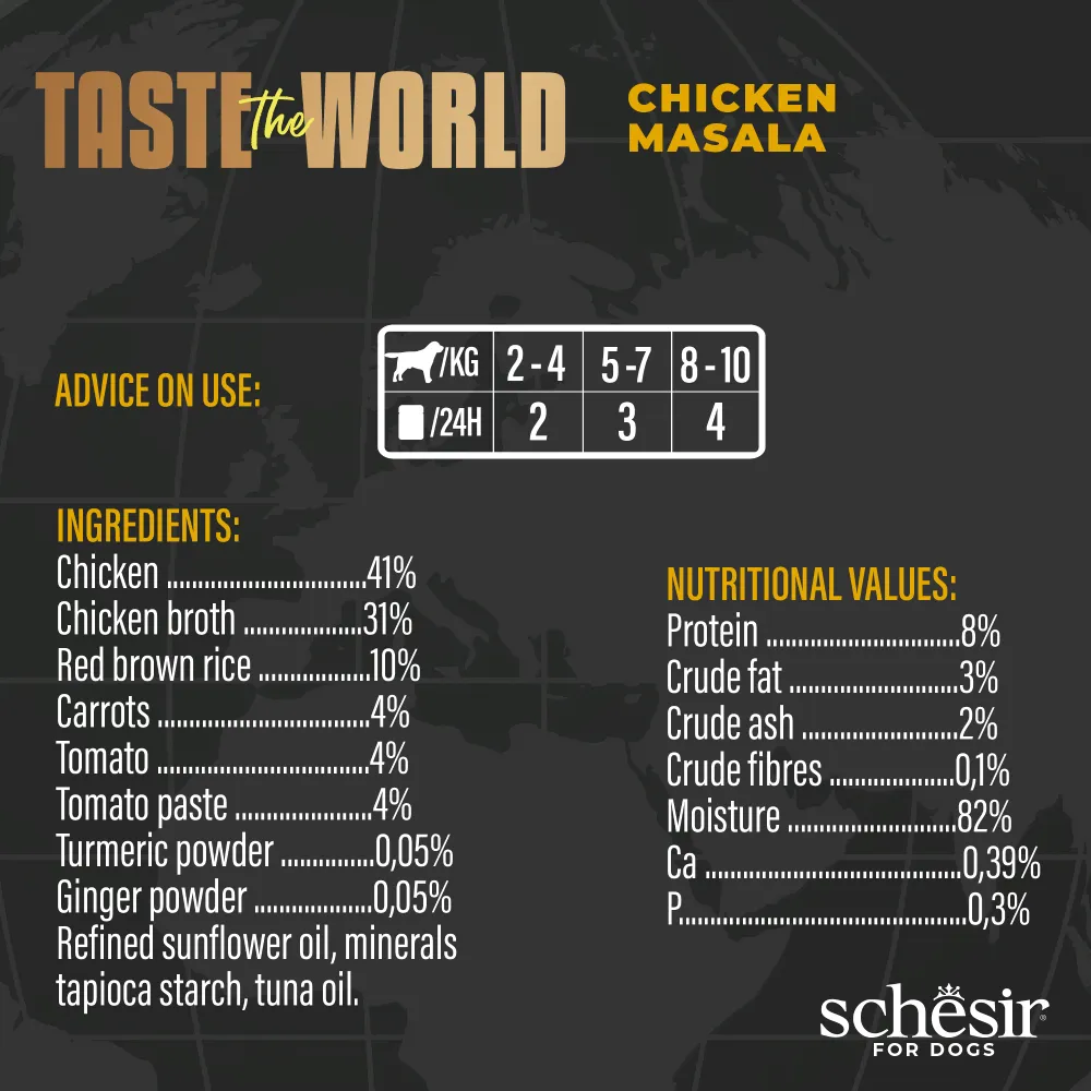 Schesir Dog Taste The World Chicken Masala 150g