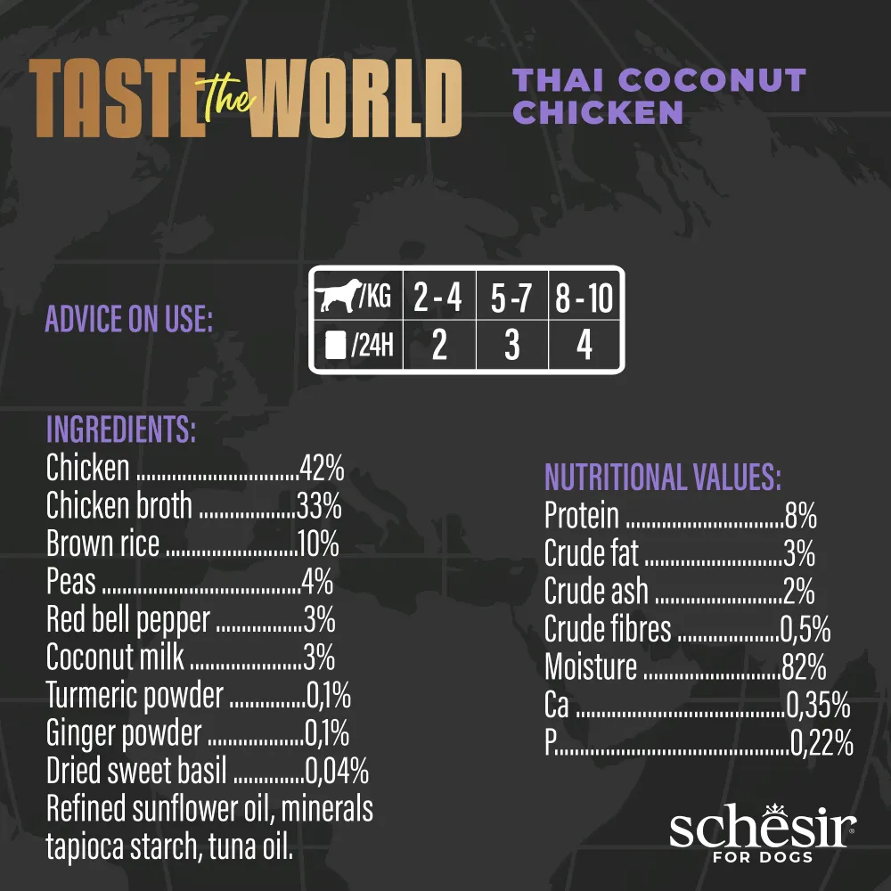 Schesir Dog Taste The World Thai Coconut Chicken 150g