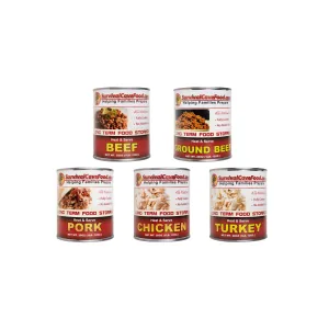 Survival Cave Mixed 12 – 28 oz Cans – 6 Beef, 6 Ground Beef – Ready to Eat Canned Meat – Full Case