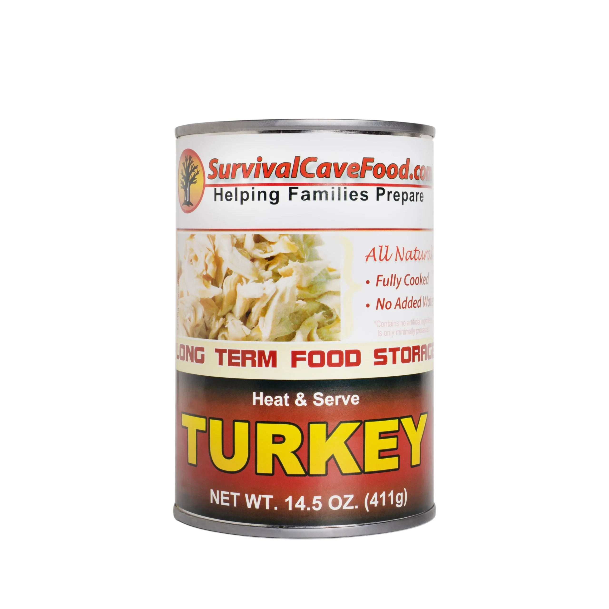 Survival Cave Turkey 12 - 14.5 oz Can - Ready to Eat Canned Meat - Full Case