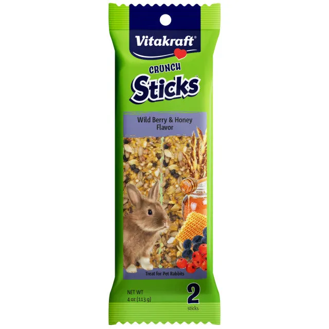 Vitakraft Rabbit Crunch Sticks Wild Berry & Honey Flavor 4 oz.