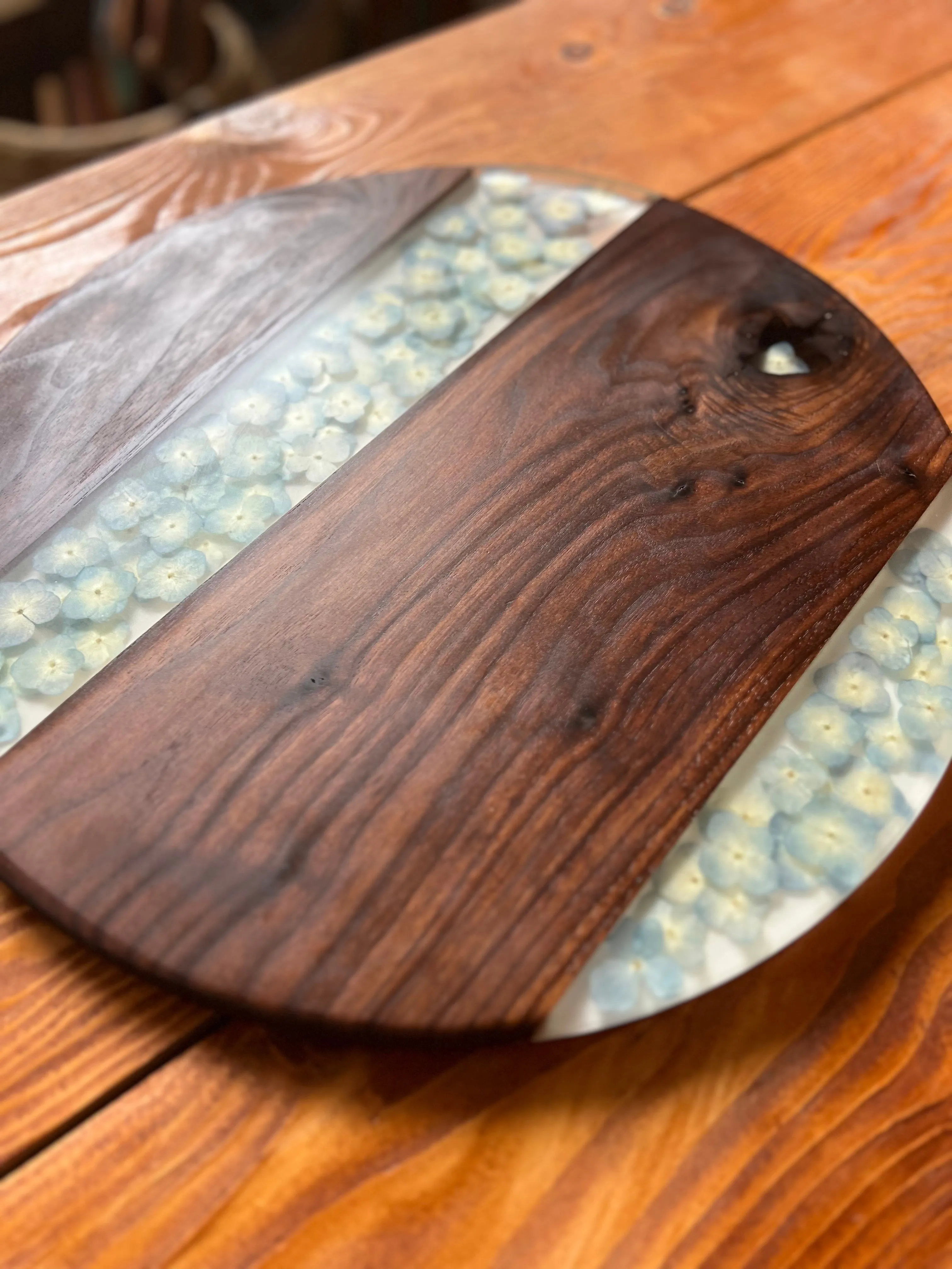 Walnut Hydrangea Serving Board