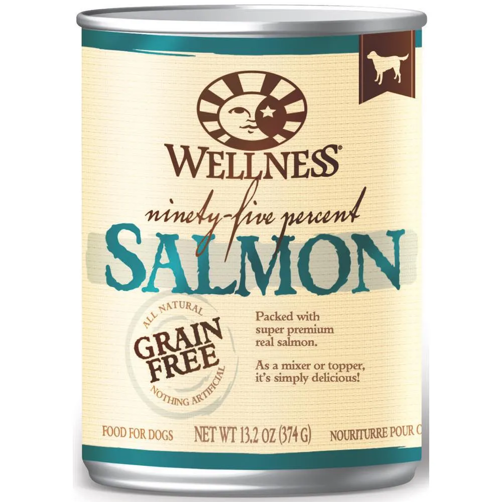 Wellness 95% Salmon Grain-Free Canned Dog Food 374g