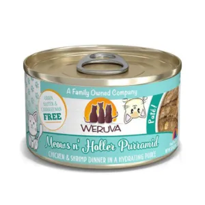 Weruva Classics Pate's Meows n' Holler Purramid Chicken & Shrimp Recipe in Hydrating Puree Canned Cat Food