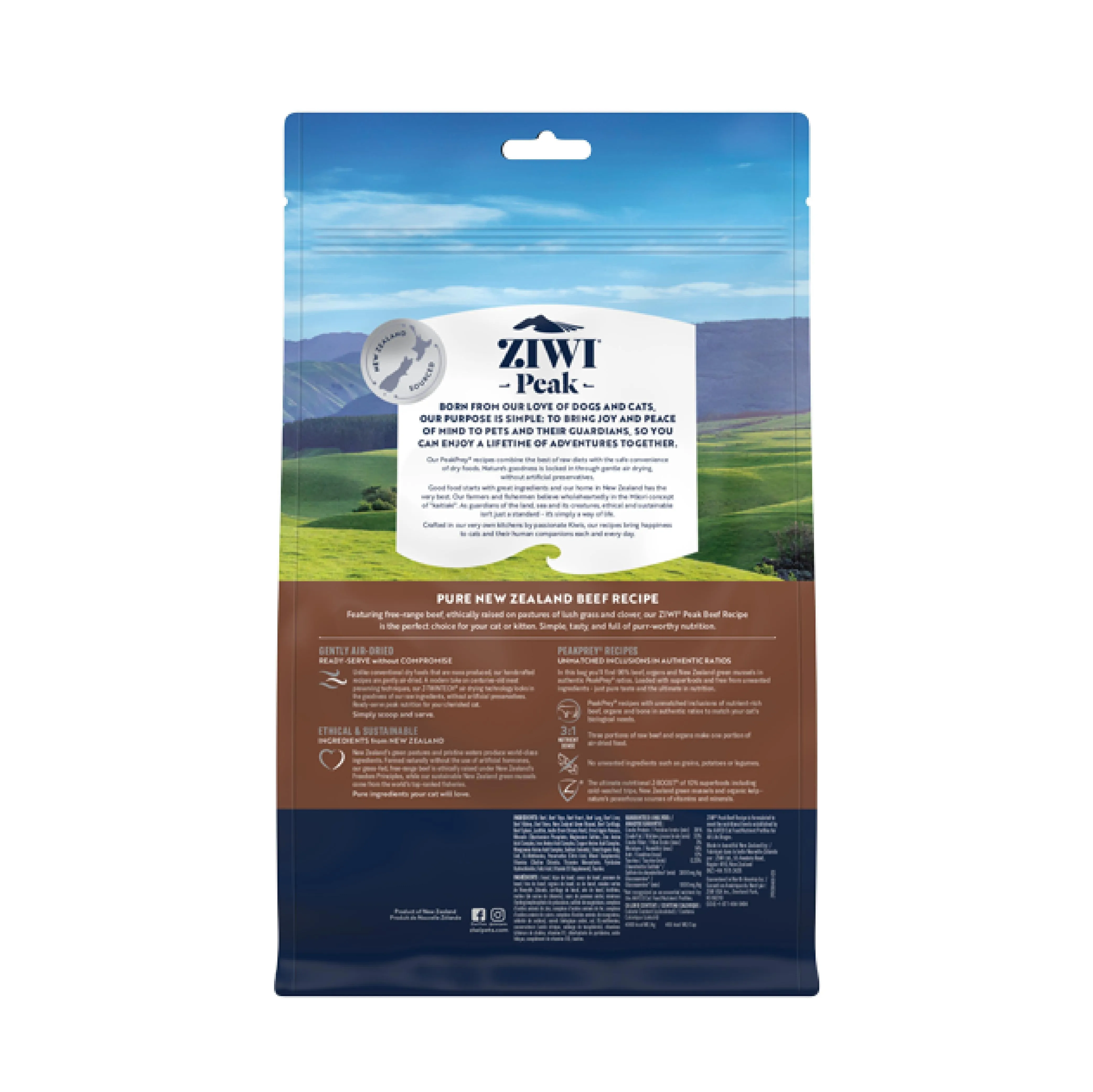 ZIWI Peak Air Dried Beef Recipe Cat Food 400g